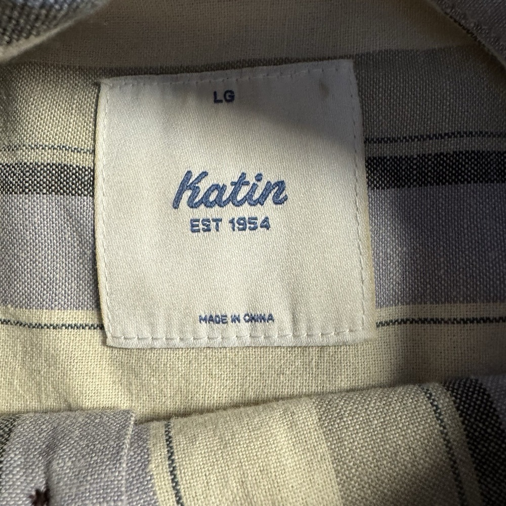 Katin Striped Button-Down Shirt in Blue and Cream - Picture 4 of 9